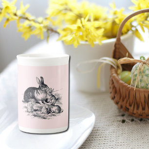 A rabbit family - vintage illustration bone china mug
