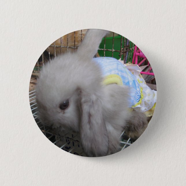 A Rabbit in a Dress 2 Inch Round Button (Front)
