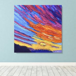 A Radiant Sunset in Reds Purples Oranges Yellows Canvas Print