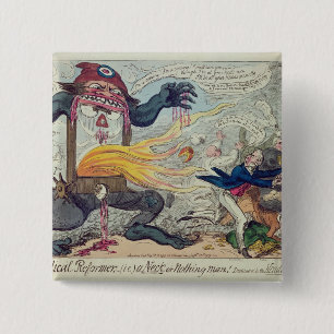 A Radical Reformer,  a Neck or Nothing Man 2 Inch Square Button