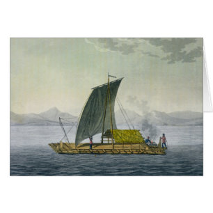 A raft leaving the port of Guayaquil, Ecuador, fro