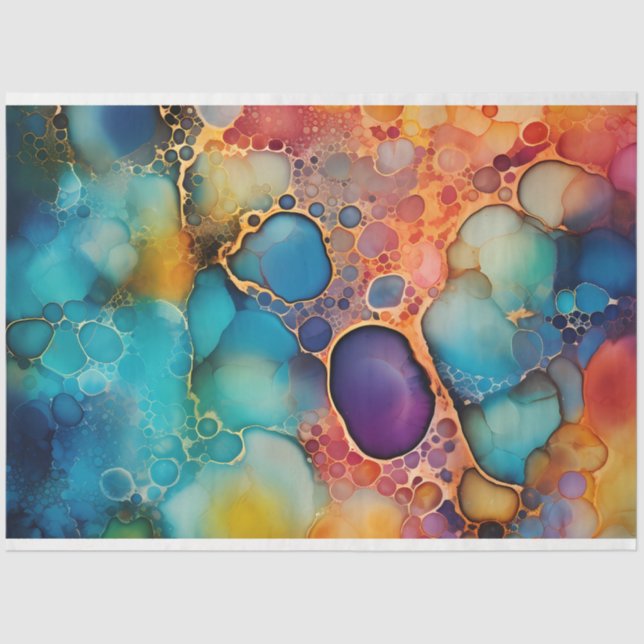 A Rainbow Alcohol Ink Series Design 10 Tissue Paper (Front)