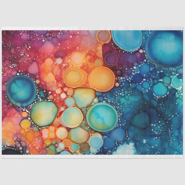 A Rainbow Alcohol Ink Series Design 4 Tissue Paper (Front)