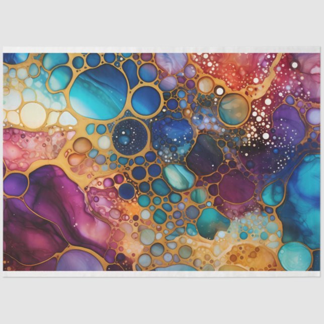 A Rainbow Alcohol Ink Series Design 6 Tissue Paper (Front)
