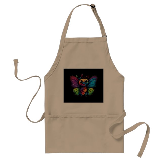 A rainbow-coloured-butterfly standard apron (Front)