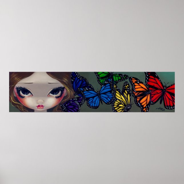A Rainbow of Butterflies fairy Art Print (Front)