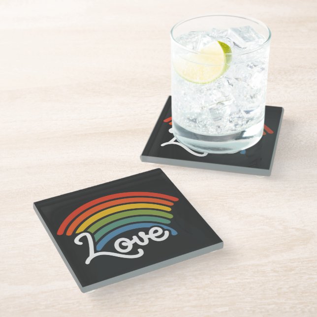 A Rainbow of Love Glass Coaster (Angled)