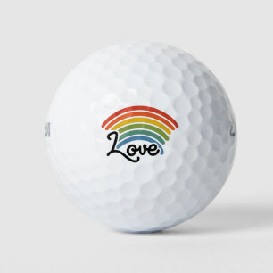 A Rainbow of Love Golf Balls