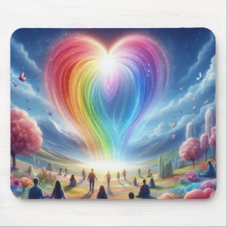 A Rainbow of Love Hovering Over the People on a  Mouse Pad