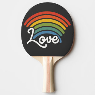 A Rainbow of Love Ping Pong Paddle