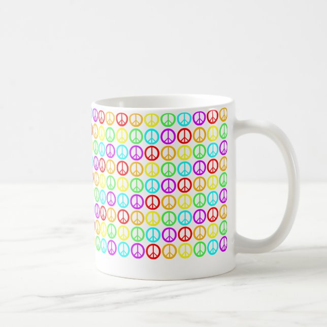 A Rainbow Of Peace Signs Coffee Mug (Right)