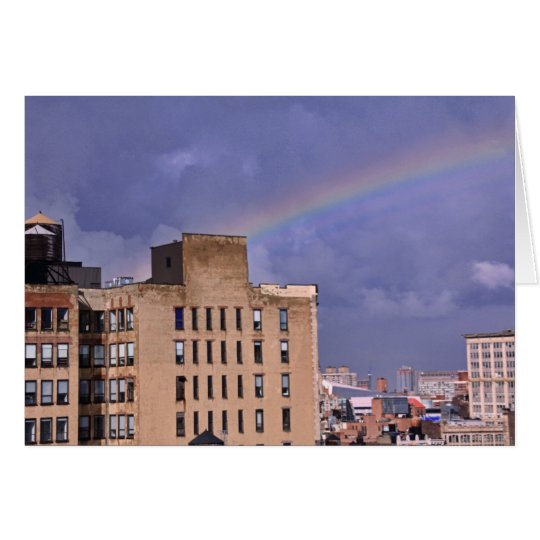 A rainbow over NYC's East River after a storm Card