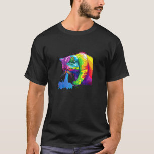 A Rainbow Pop Cat Puking T-Shirt