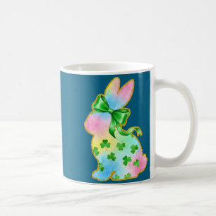 A Rainbow Rabbit With Green Bow And Shamrock St Pa Coffee Mug