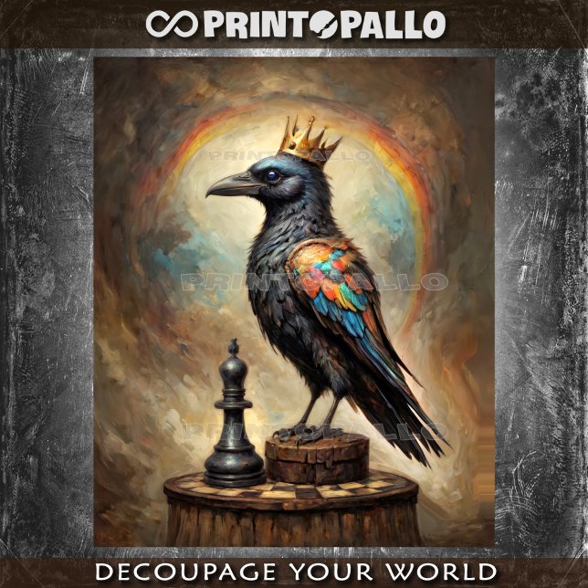 A Rainbow Raven King of Chess - Tissue Paper (Creator Uploaded)