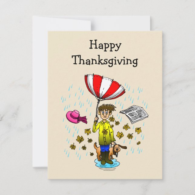 A Rainy Thanksgiving Day Card (Front)