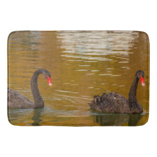 a rare exemplary of black swan  on Large Bath Mat