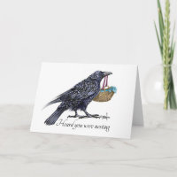 A raven bringing a baby in a basket