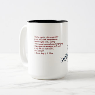 A Raven’s Song Poem and Raven Graphic. Two-Tone Coffee Mug