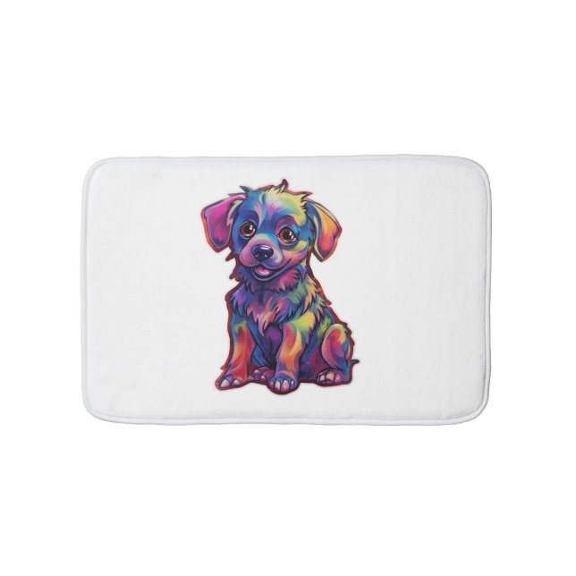A ray of joy the Fluorescent Shining Dog   Bath Mat (Front)
