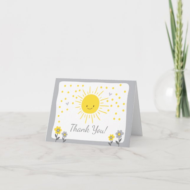 A Ray of Sunshine Baby Shower Thank You Card (Front)