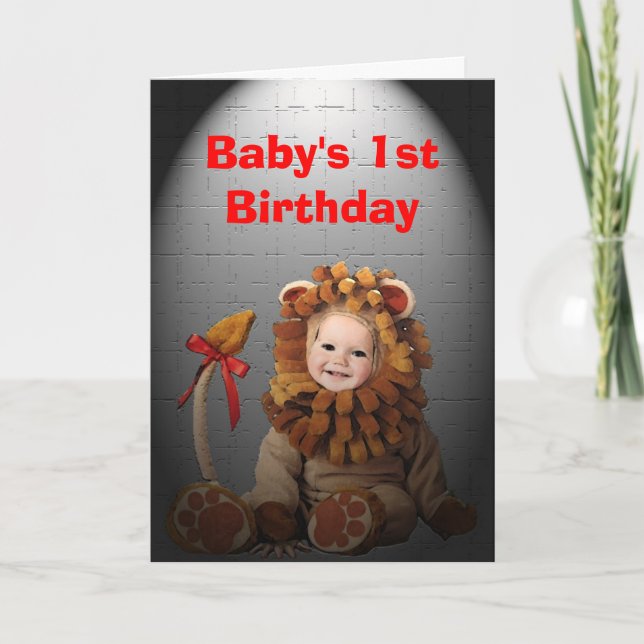 Ă?re carte d'anniversaire de lion d'anniversaire (Devant)