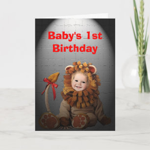 Ă?re carte d'anniversaire de lion d'anniversaire