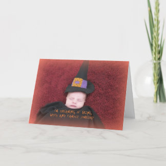 Ă?re carte de voeux de Halloween du bébé