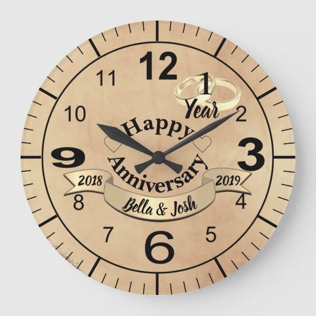 Ă?re horloge d'anniversaire de mariage de thème de (Recto)