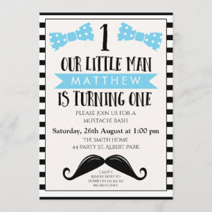 Ă?re invitation d'anniversaire de petite moustache