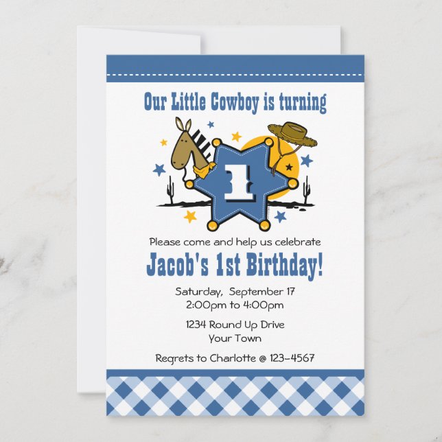 Ă?re invitation de fête d'anniversaire de petit (Devant)