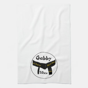 Ă?re serviette de cuisine de ceinture noire de