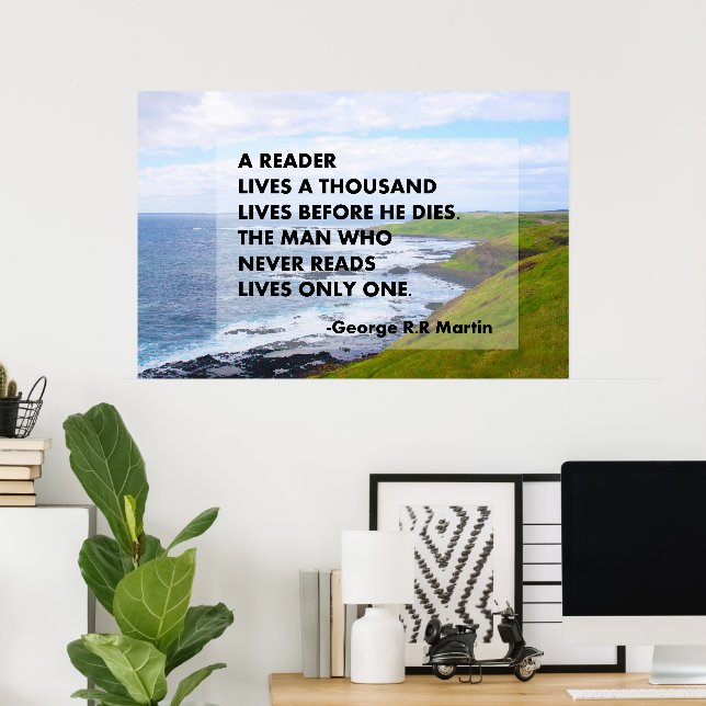 A reader lives a thousand lives before he dies.  poster (Home Office)
