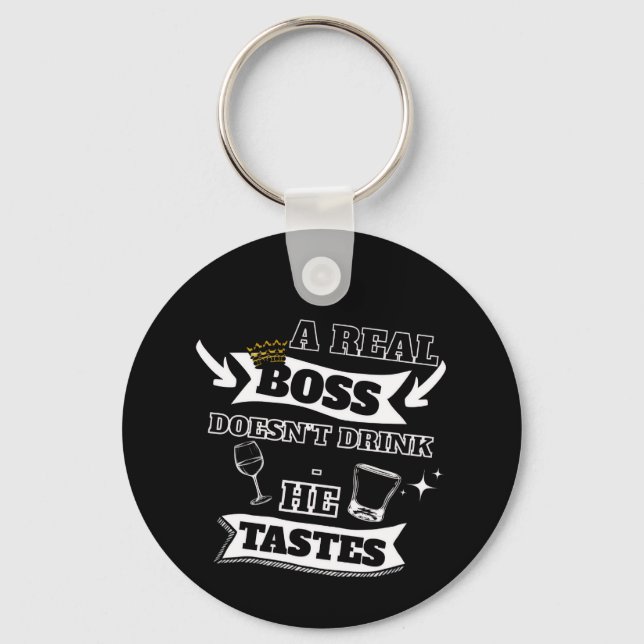 A Real Boss Quote  Keychain (Back)