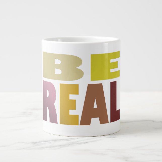 A real design message chunky letters large coffee mug (Front)