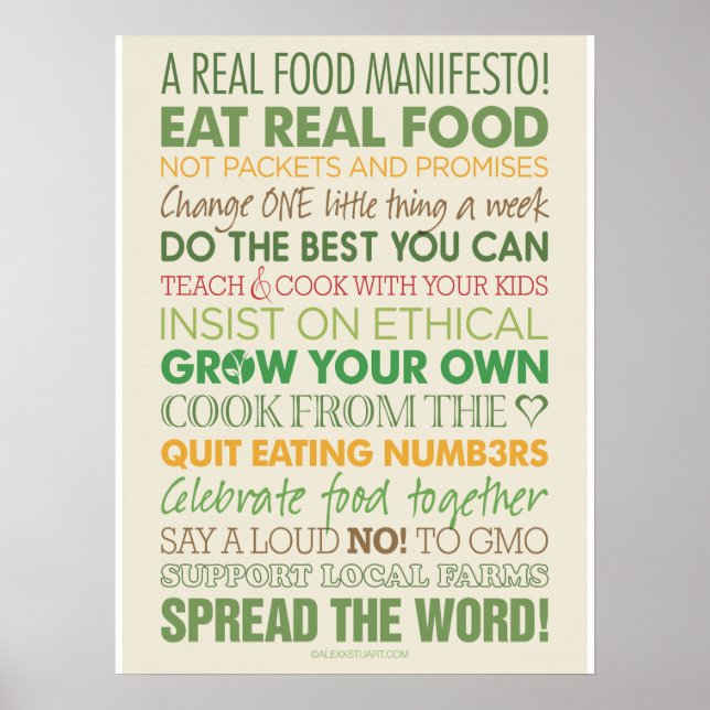 A Real Food Manifesto Poster (Front)
