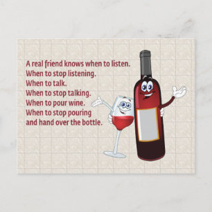 "A REAL FRIEND KNOWS WHEN TO LISTEN" POSTCARD