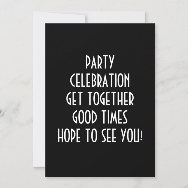 A REASON TO CELEBRATE INVITATION (Front)