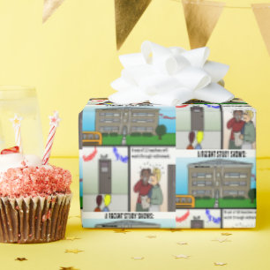 A Recent Study Teacher Retirement Wrapping Paper