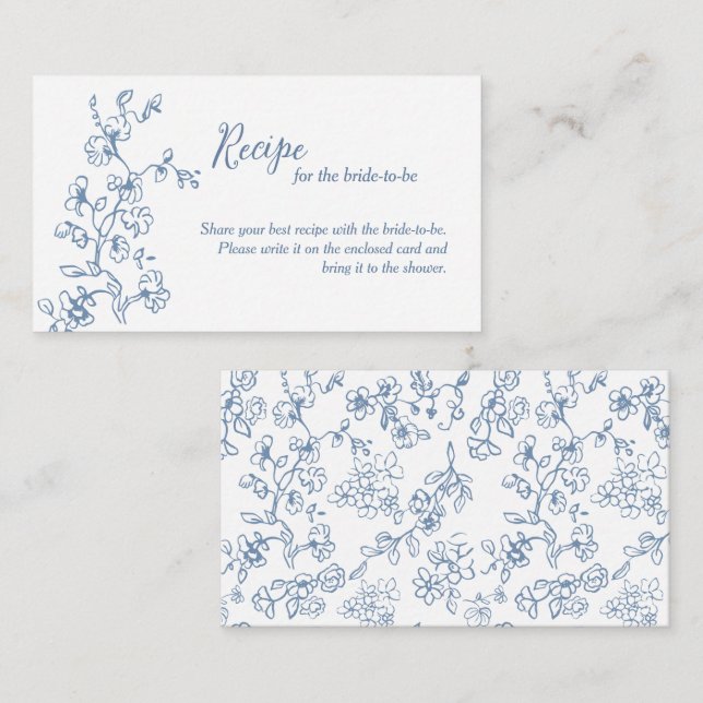 A Recipe for the Bride to Be Bridal Shower Enclosure Card (Front/Back)