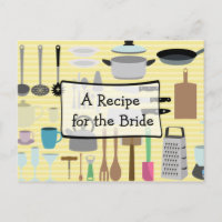 A Recipe For the Bride Wedding Recipe Card