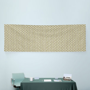 A rectangular rug with intricate geometric pattern banner