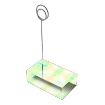 A rectangular, semi-transparent card holder 