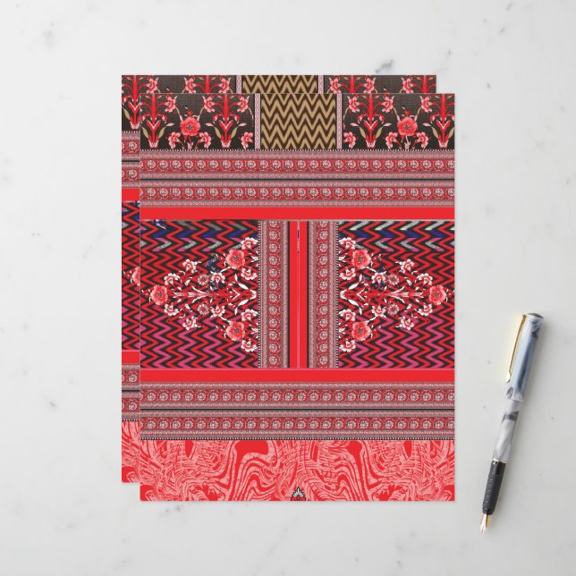 a red and black painting with a red heart on it (Front/Back In Situ)