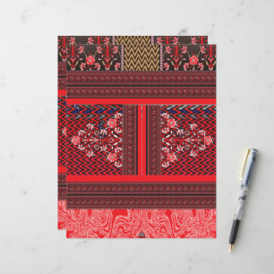 a red and black painting with a red heart on it