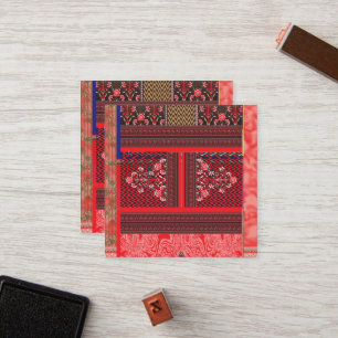 a red and black painting with a red heart on it loyalty card