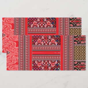 a red and black painting with a red heart on it menu