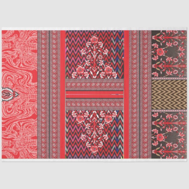 a red and black painting with a red heart on it tissue paper (Front)