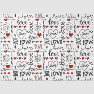 A Red and Black Valentine Design Series 6 Tissue Paper
