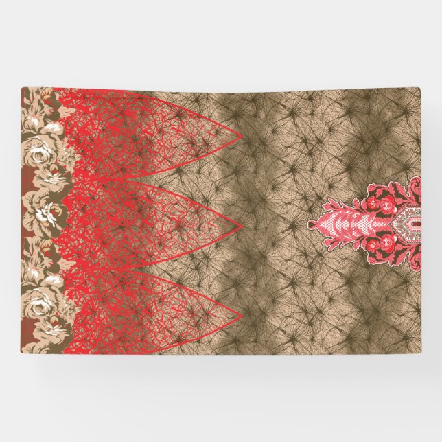 a red and brown background with a red border banner (Horizontal)